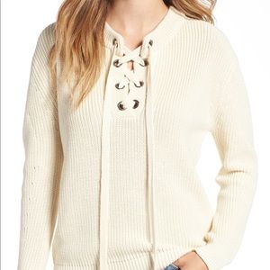 J.O.A. Lace-up Sweater